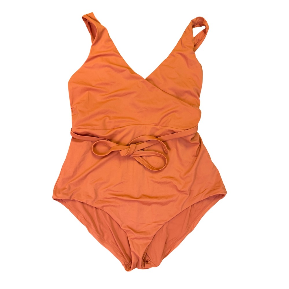 Andie One Piece Swimsuit Women XXXLT Cedar Orange Tie Waist